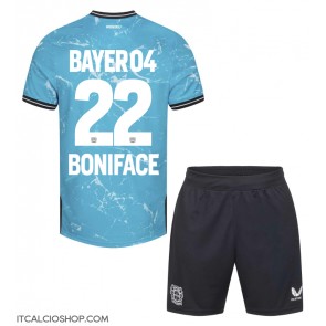 Bayer Leverkusen Victor Boniface #22 Terza Maglia Bambino 2023-24 Manica Corta (+ Pantaloni corti)